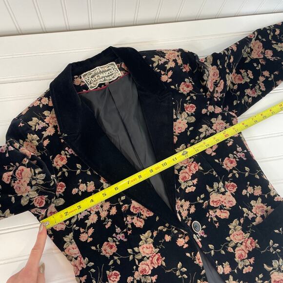 Pink Martini Floral Blazer Single Breasted One Button Career Workwear Size XS S - Picture 4 of 6